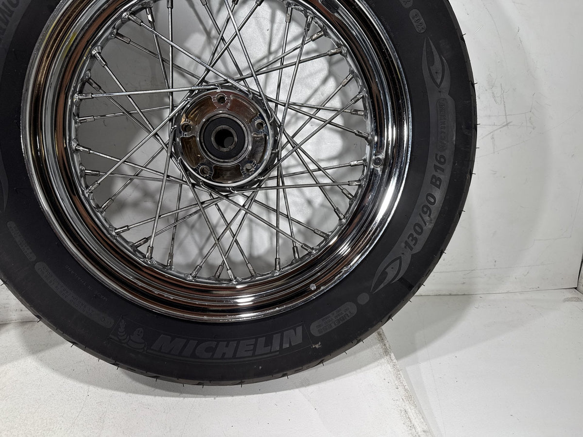 01 Harley Electra Glide Touring Classic OEM Front Rear Wheel Rim Tire Spoked 16"