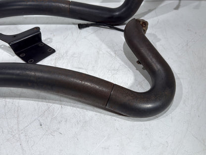 2008 Harley Dyna Fat Bob FXDF Exhaust Header Pipes Vance & Hines w/ Bracket