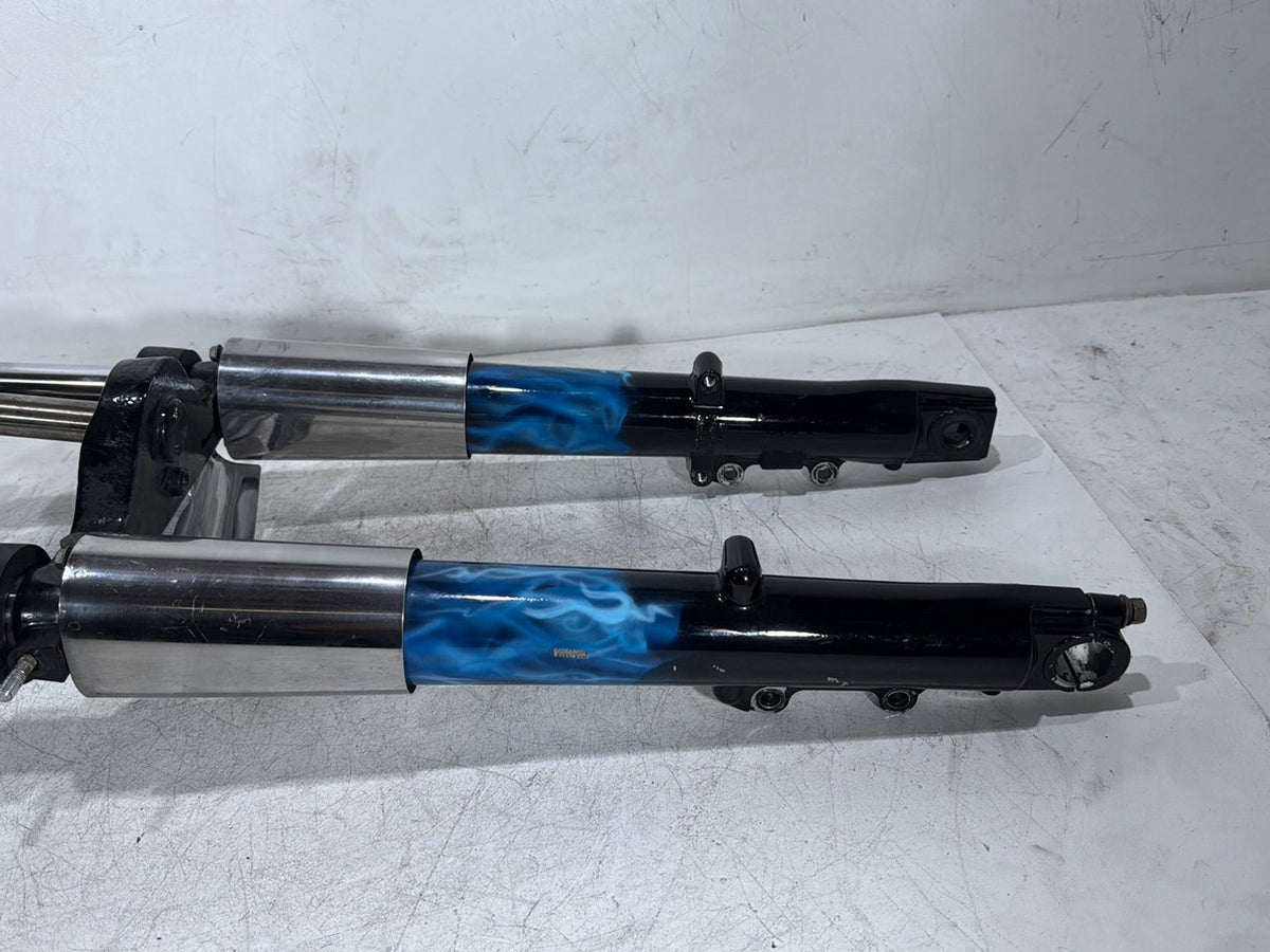 2005 Harley Road King Touring Police OEM Front Triple Tree Set & LH RH Fork Legs Sliders