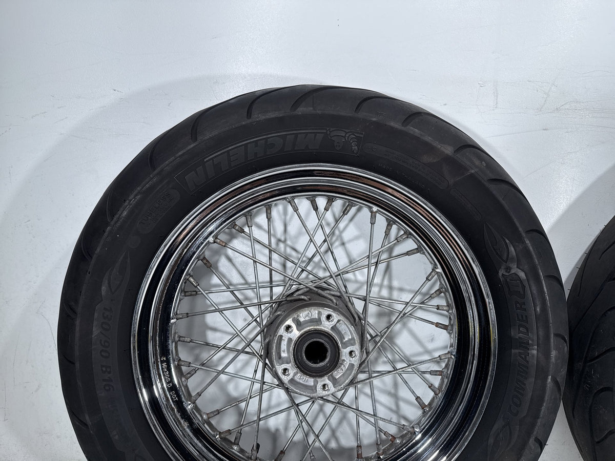 01 Harley Electra Glide Touring Classic OEM Front Rear Wheel Rim Tire Spoked 16"