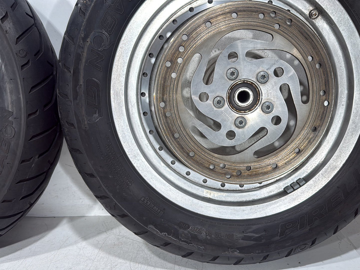 2005 Harley Softail Fat Boy FLSTF OEM Front & Rear Wheel Rim Tire 16"