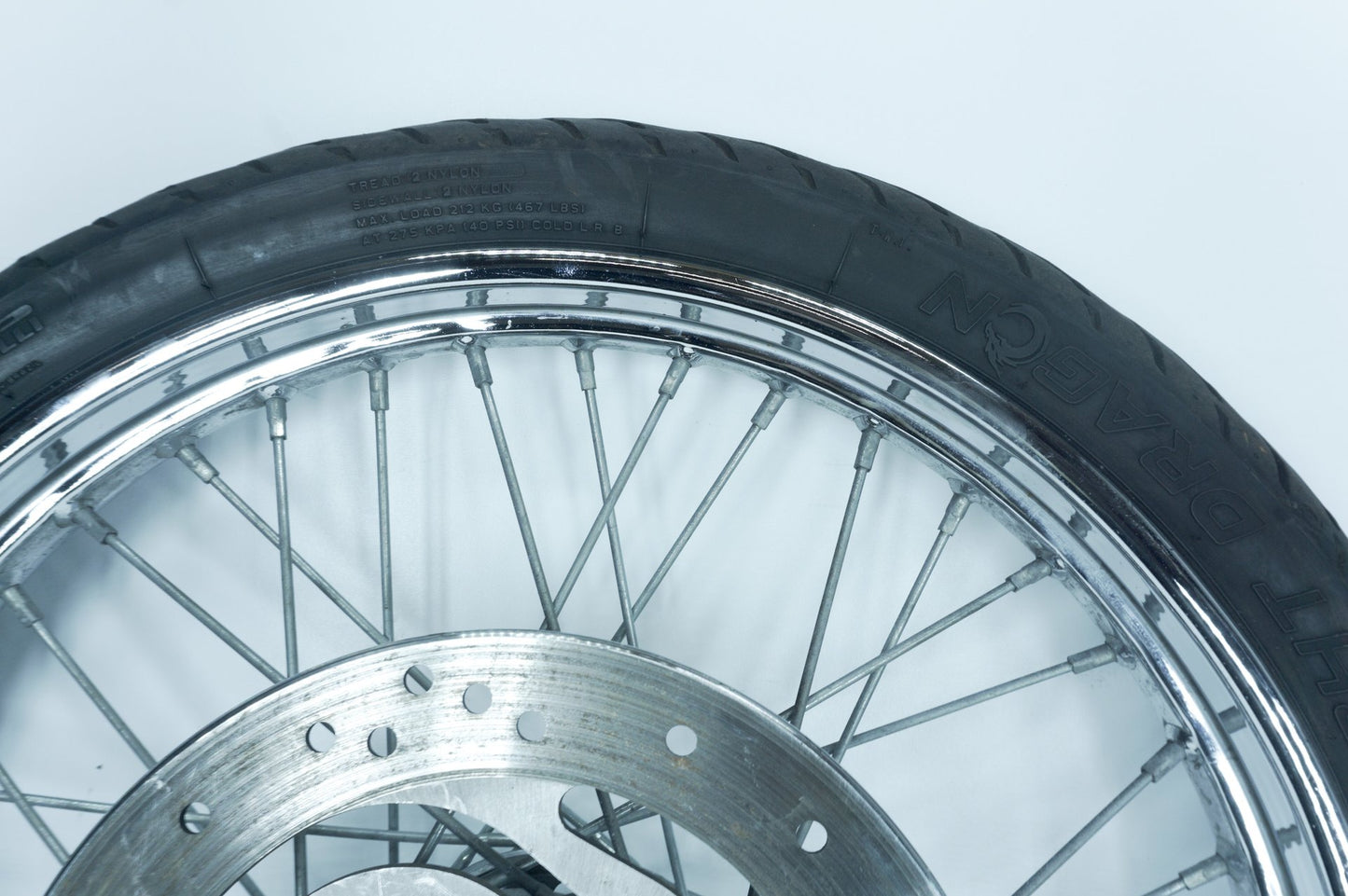 01 Harley Softail FXSTB Night Train OEM Front Wheel Rim Tire Spoked MH90-21 21"