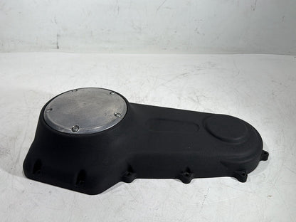 2008 Harley Dyna Fat Bob FXDF OEM Outer Primary Clutch Cover Black Wrinkle
