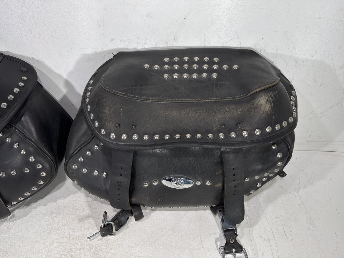 2001 Harley Heritage Softail Classic Rear Left Right Saddlebags Luggage Leather