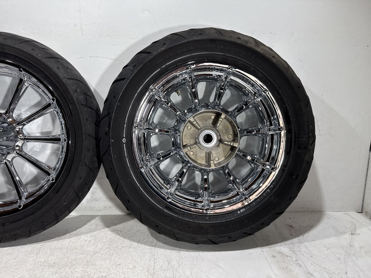 2009 Harley Electra Glide Touring CVO Eagle Front & Rear Wheel Rim Tire 16" 17"