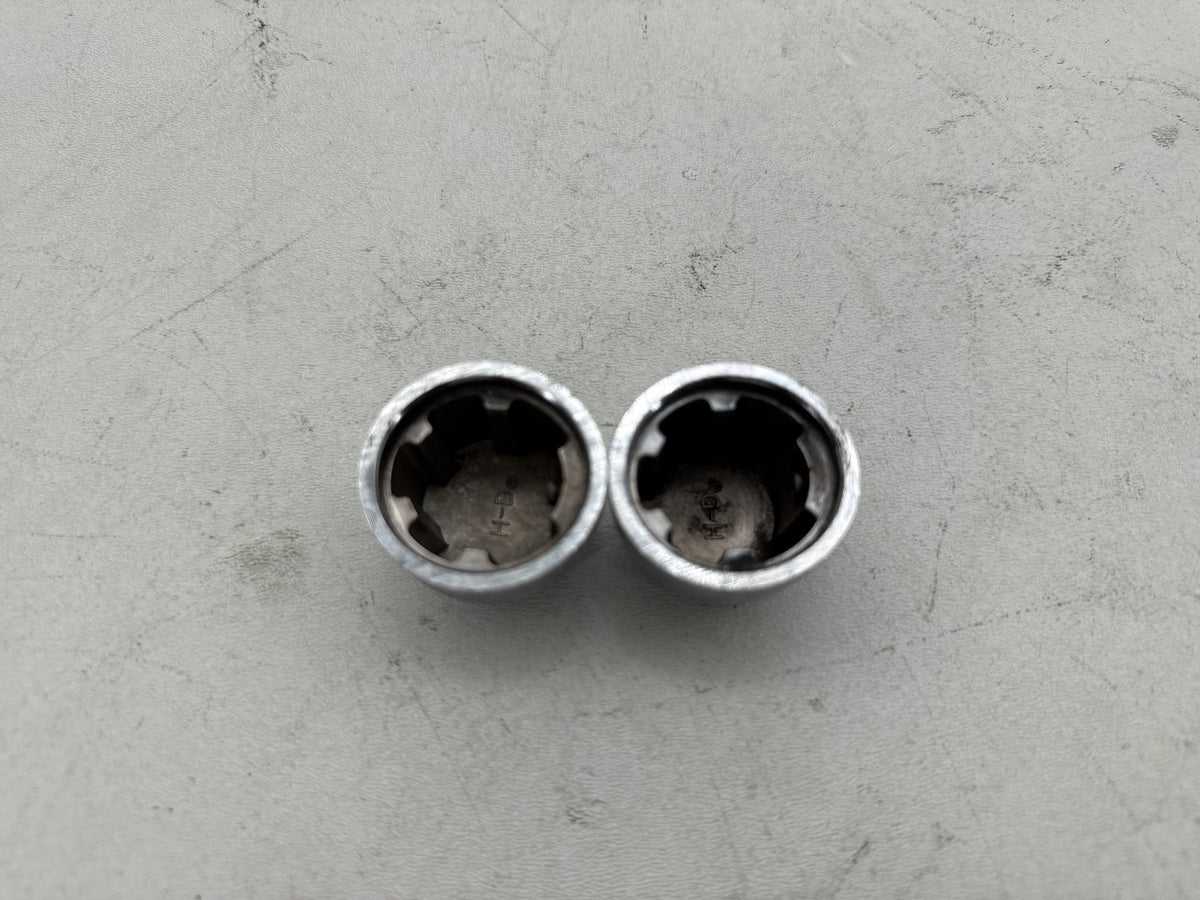 97 Harley Road King Touring FLHR OEM Front Wheel Axle Nut Covers Caps SCRATCHED