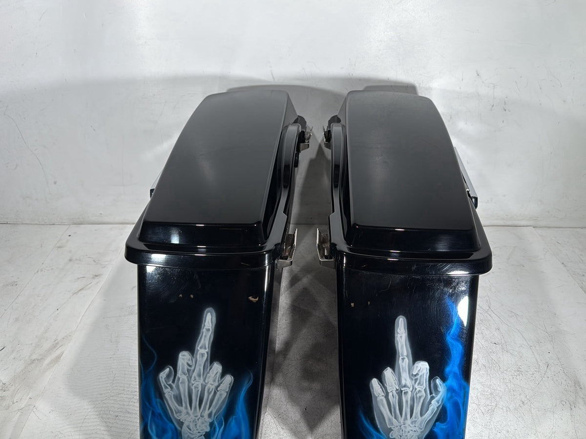 2005 Harley Road King Touring Police OEM Left Right Saddlebags Luggage NOKey