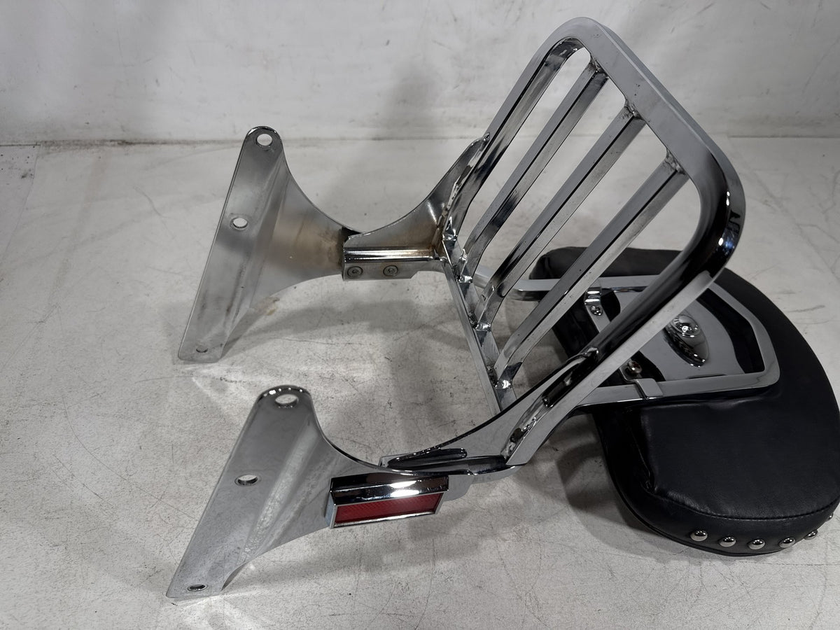 2001 Harley Heritage Softail Classic OEM Rear Sissy Bar w/ Backrest Cushion Pad