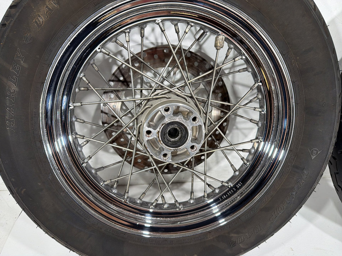 97 Harley Heritage Softail Classic Front Rear Wheel Rim Tire Spoked MT90B16 16"