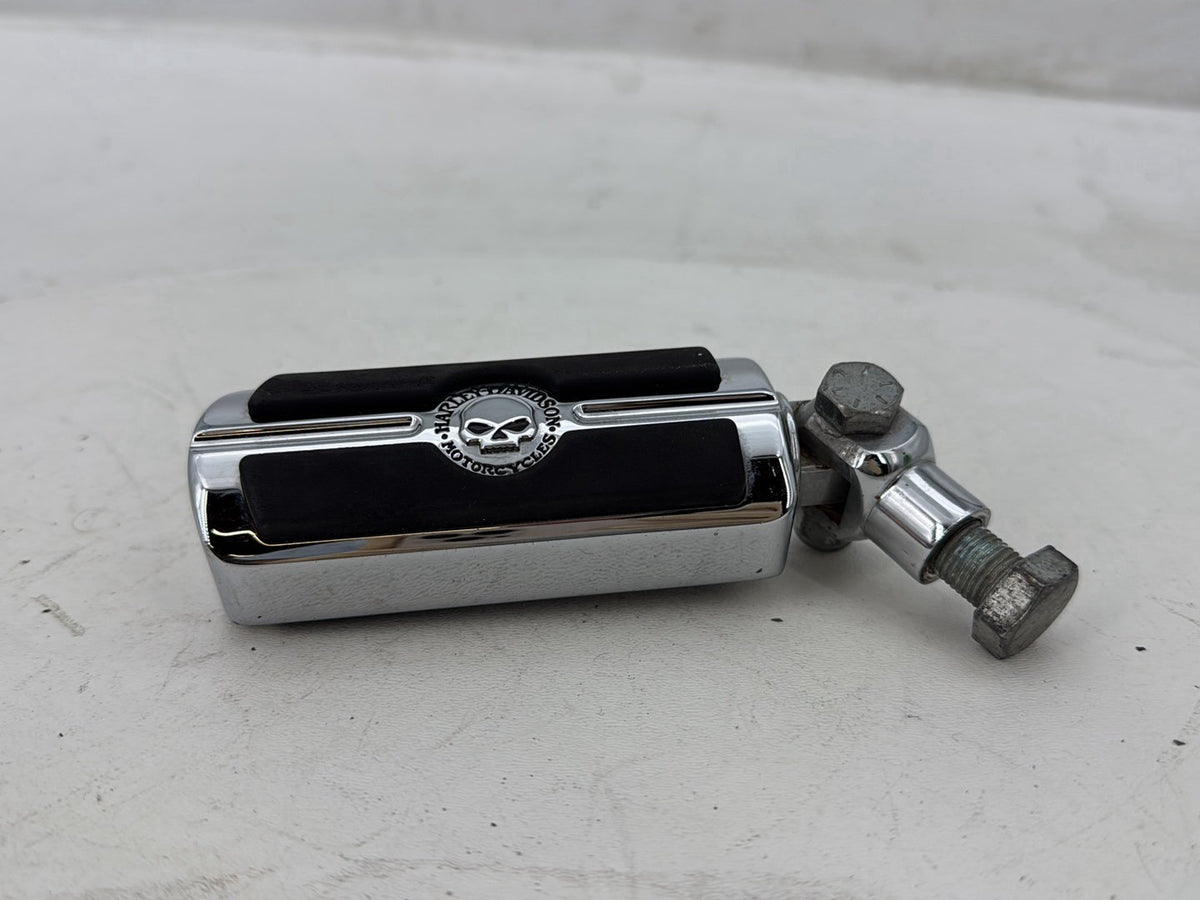 2005 Harley Road Glide Touring OEM Front Driver Highway 1 Foot Peg Rest SKULL