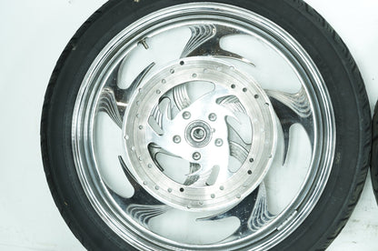1986 - 2003 Harley-Davidson Sportster Hugger Front & Rear Wheel Rim Tire 43499-84