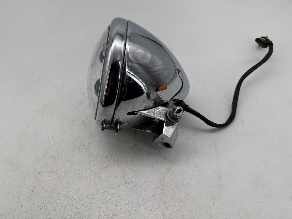 08 Harley Softail Custom FXSTC OEM Headlight Headlamp Head Lamp Light LED DENTED
