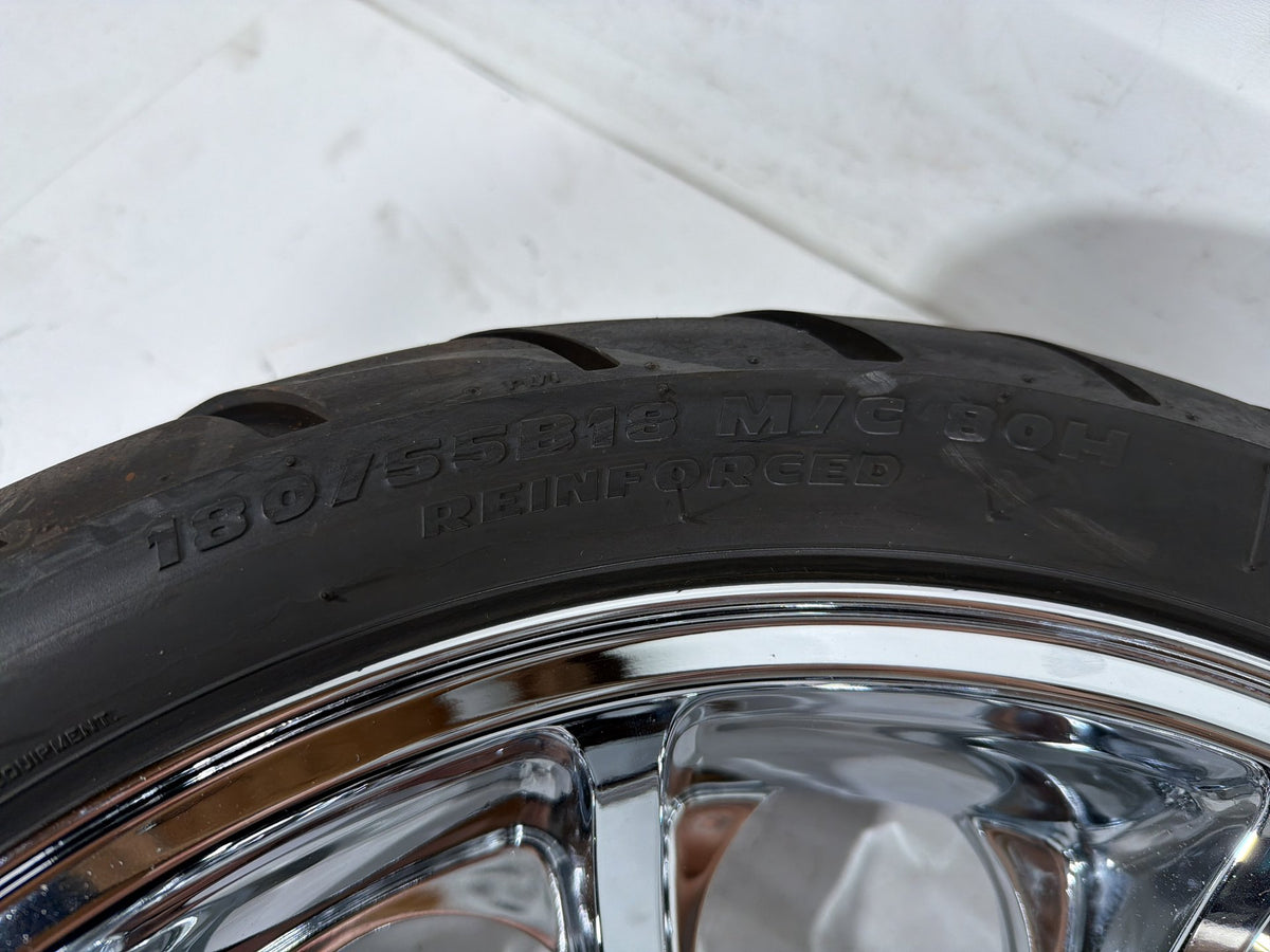 12 Harley Street Glide Touring FLHX OEM Rear Wheel Rim Tire 180/55B18 18" Chrome