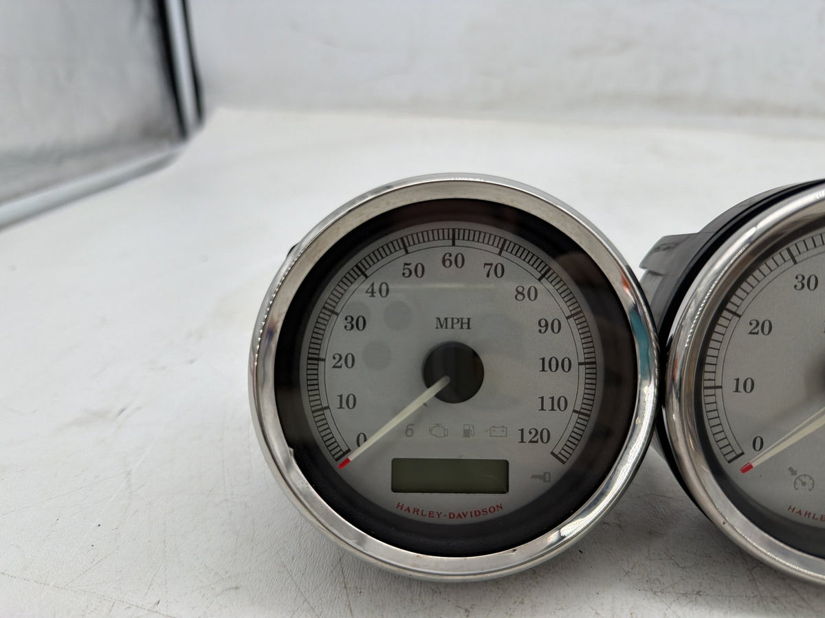 10 Harley Street Glide Touring Air Oil Volt Fuel Tacho Speedo Gauges Silver Face