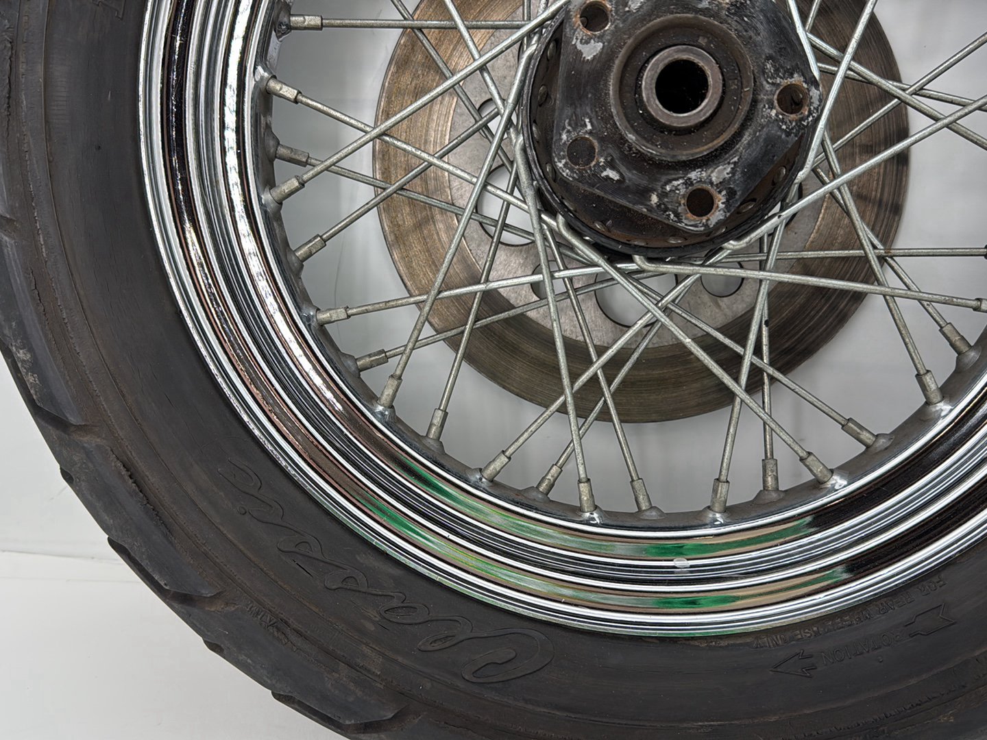 1993 Harley Sportster XLH883H Hugger 883 OEM Rear Wheel Rim Tire Spoked