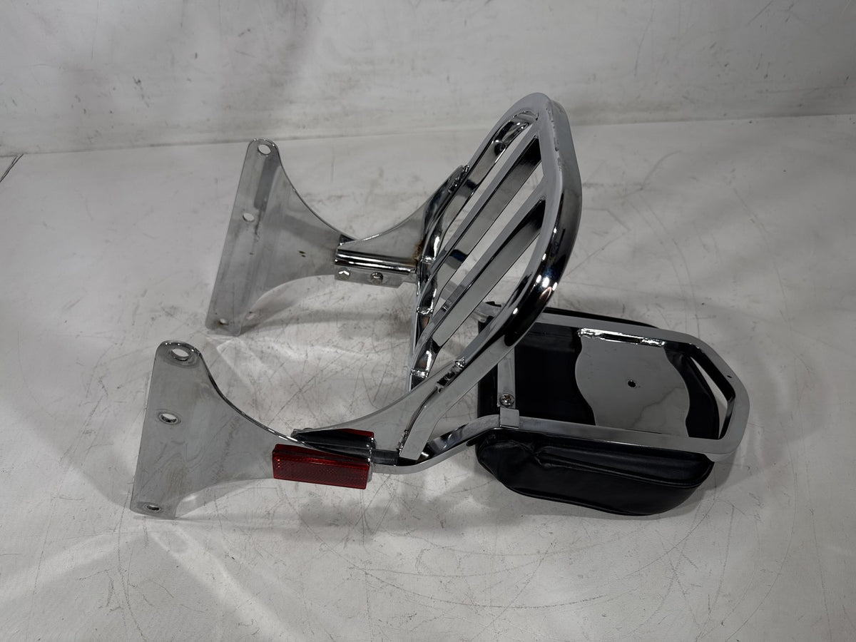 2002 Harley Heritage Softail Classic OEM Rear Sissy Bar w/ Backrest Cushion Pad