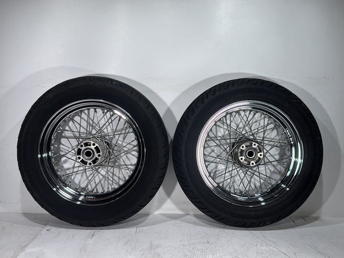 2013 Harley Heritage Softail Classic OEM Front Rear Wheel Rim Tire Spoked 16"