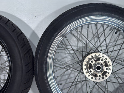 2001 Harley Sportster 883 Hugger XLH883 OEM Front Rear Wheel Rim Tire Spoked