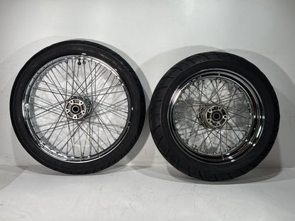 2006 Harley Dyna FXDWGI Wide Glide OEM Front Rear Wheel Rim Tire Spoked